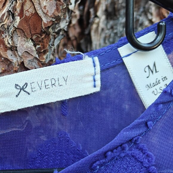 EVERLY Sheer Royal Blue Top, Boutique, Medium, USA - Picture 3 of 5